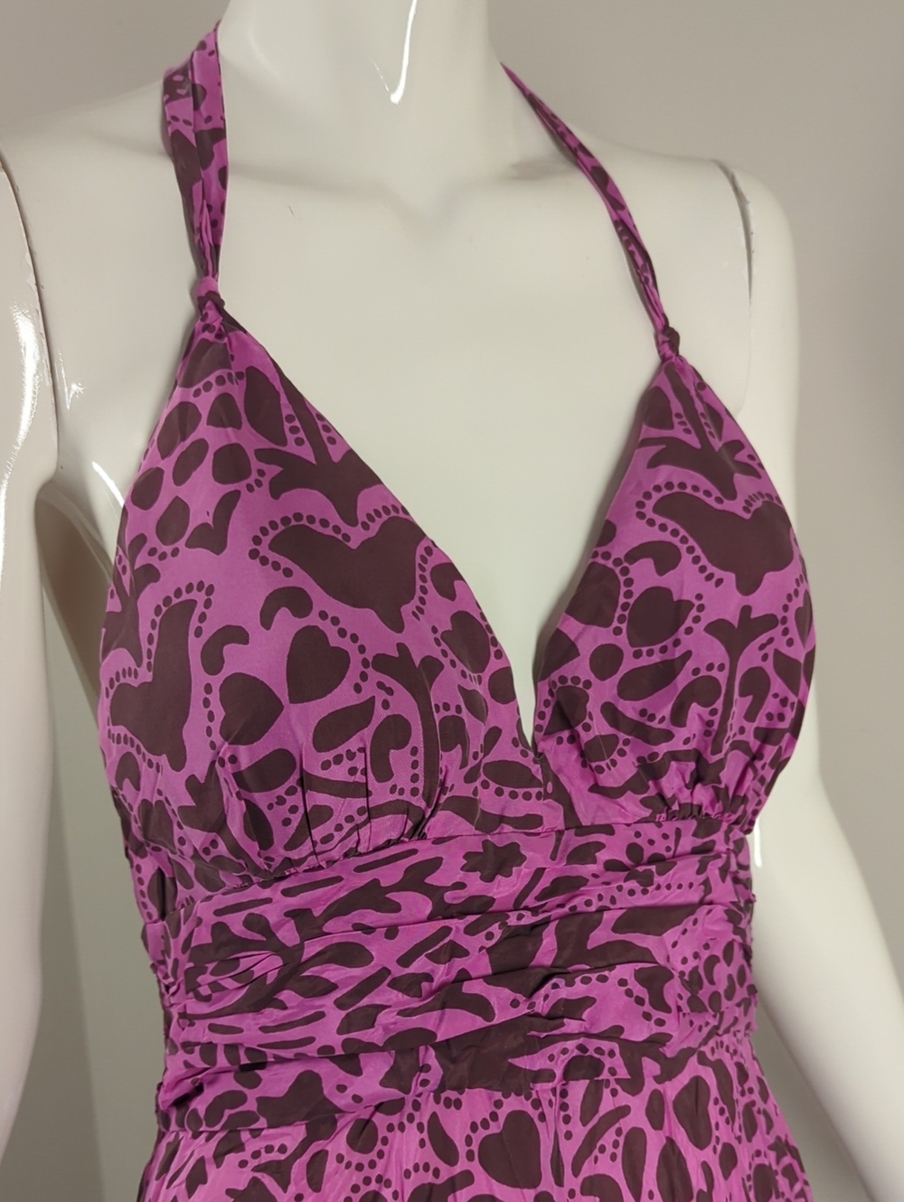 Guess Pink to Purple Ombre Halter Asymmetrical Dress Silk 7 - Picture 7 of 10